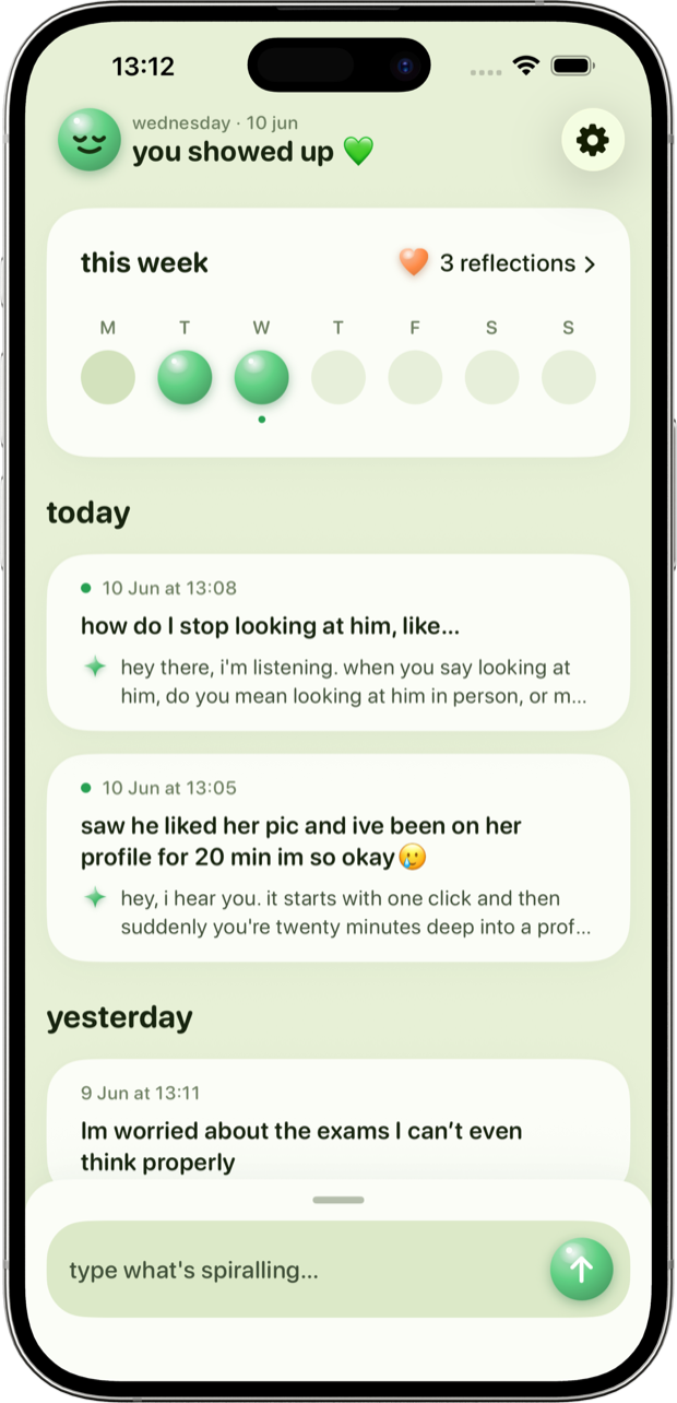 The Sotie journal feed — past reflections gathered by day.